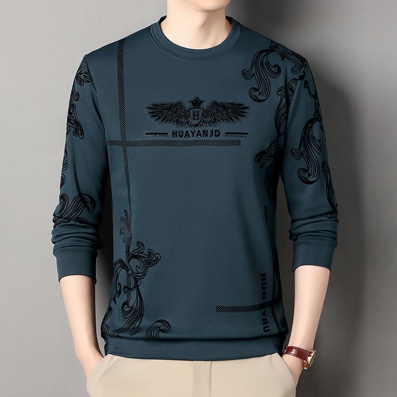 

Мужской зимний свитшот с флисовой подкладкой, с круглым вырезом, теплый, непродуваемый, с длинным рукавом и флокированным принтом L