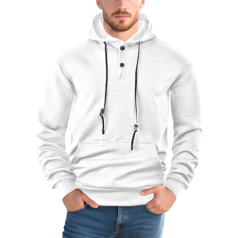Spring and Autumn New Pullover Solid Color Casual Sports Loose Trend Long Sleeve Hooded Sweater Men