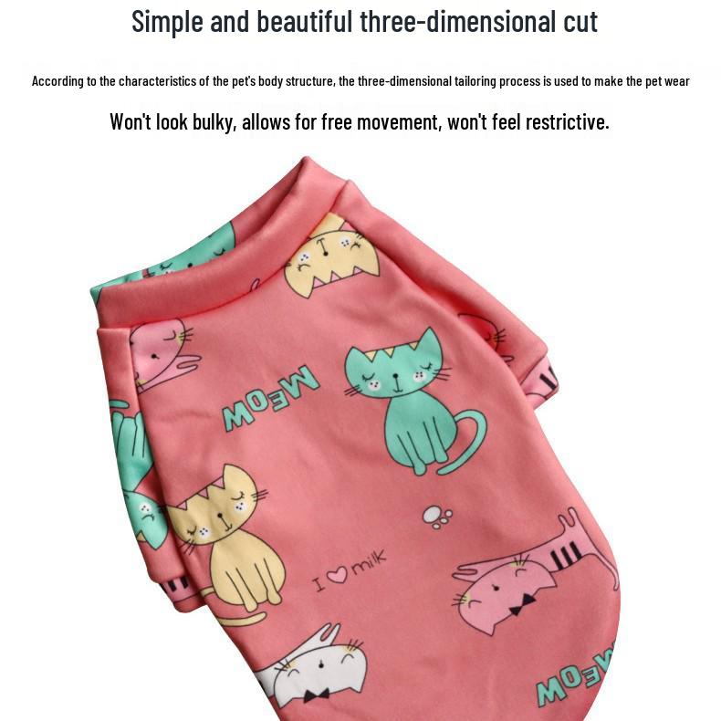 Cartoon Haustier Fleece-gefüttertes Sweatshirt: Zweibeiniger Pullover für Hunde & Katzen, Frühlings-/Herbstausgabe