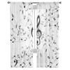 Musik Schwarz Weiß Tüll Transparent Fenstervorhänge Für Wohnzimmer Das Schlafzimmer Modern Chiffon Voile Organza Vorhänge Dekor Vorhänge