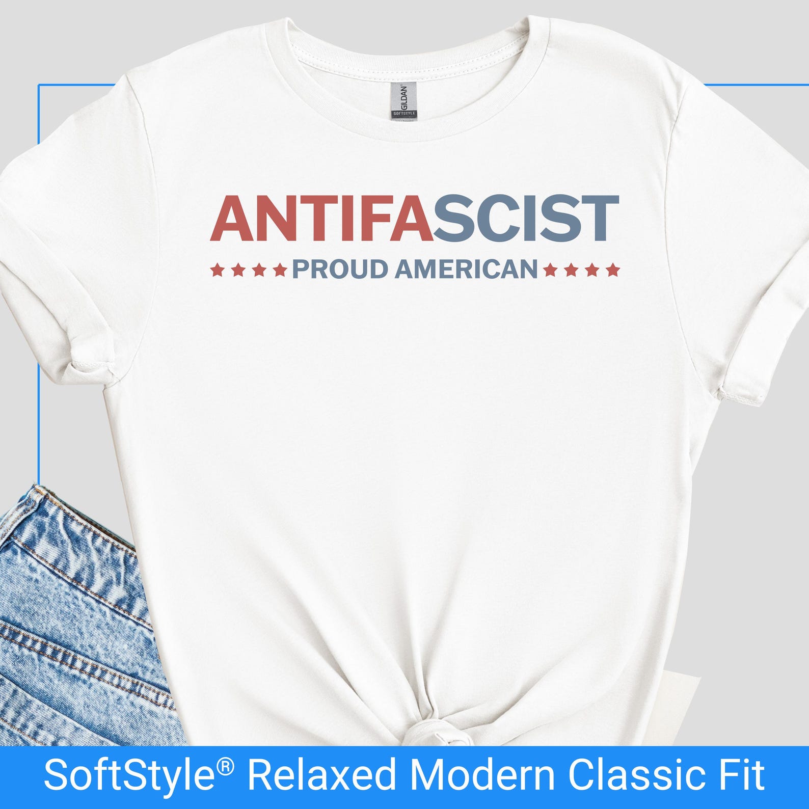 Antifa Shirt, Antifascist Proud American Tshirt, Anti Fascism Patriotic Tee, Anti Trump Shirt, Liberal Democrat Gift, Protest Rally T-Shirt XL
