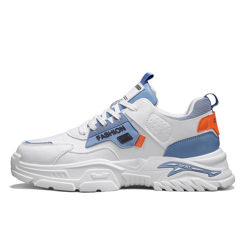 Spring Fashion Sports Shoes Leather Comfortable Non-slip Versatile Low-top Lace-up Casual Running Shoes Men's Shoes