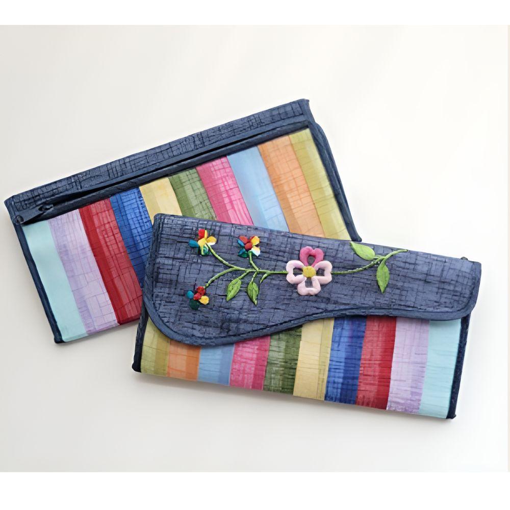 

Korean Traditional Saekdong Wallet Long Pouch Ramie Fabric Souvenir Gift 05 Navy