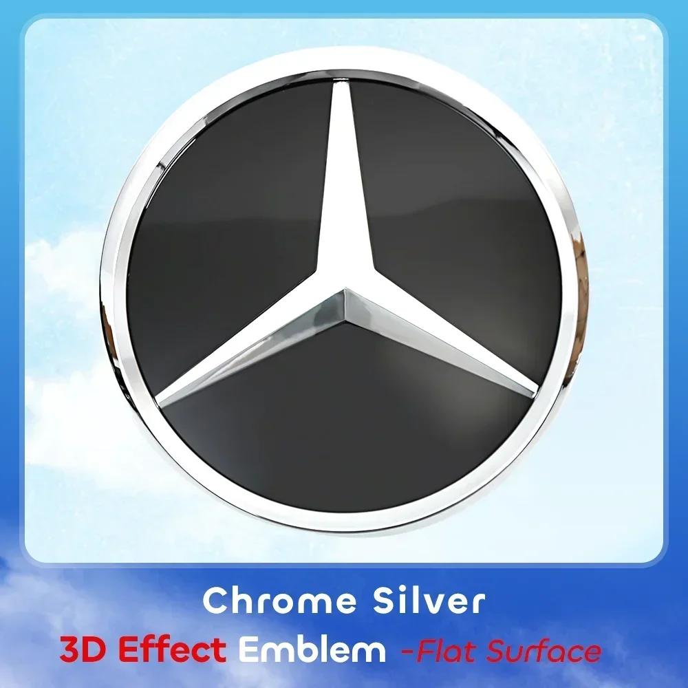 Horká Auto Samolepka Chromová Stříbrná Přední Maska Hvězda Logo Znak Pro Mercedes Benz Třída A C S SL CLA GLA GLB W205 W177 W217 R231 W11