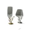 Baroque Retro Carved Metal Base Wine and Champagne Glass
