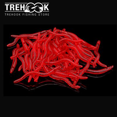20-100Pcs 35Mm Fishy Smell Worms Soft Lures For Fishing Earthworm Silicone Bait For Pike/Bass/Carp Fishing Accessories Quality