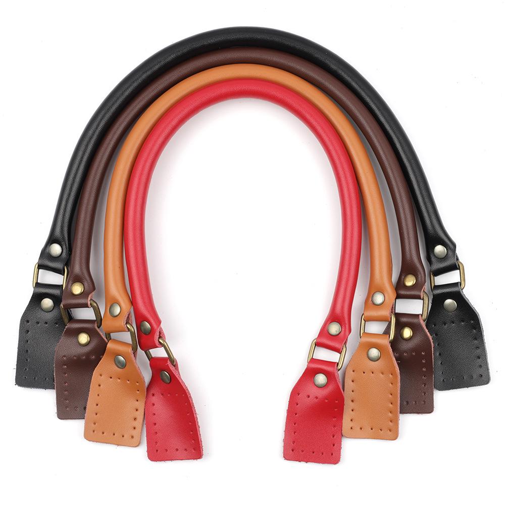 Genuine Leather Handbag with Cowhide Strap and DIY Accessories