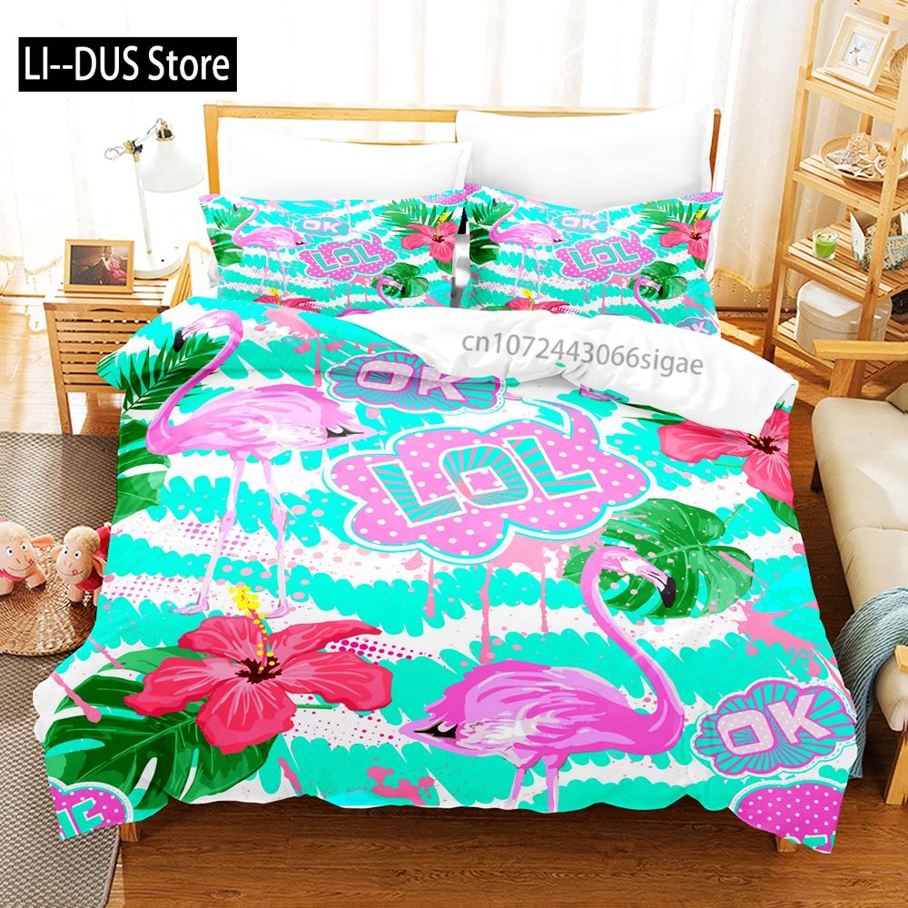 Firebird Bedding Set Single Twin Full Queen King Size Flamingo ed Set Aldult Kid Bedroom Duvetcover Sets 3D Anime Animal 037