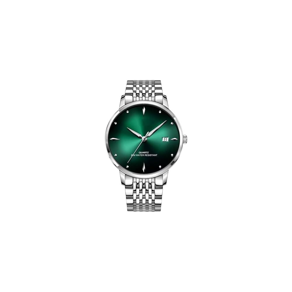 Rorios Men s Quartz Multi-Function Lightweight Waterproof Watch with Date Display and Luminous Green Dial