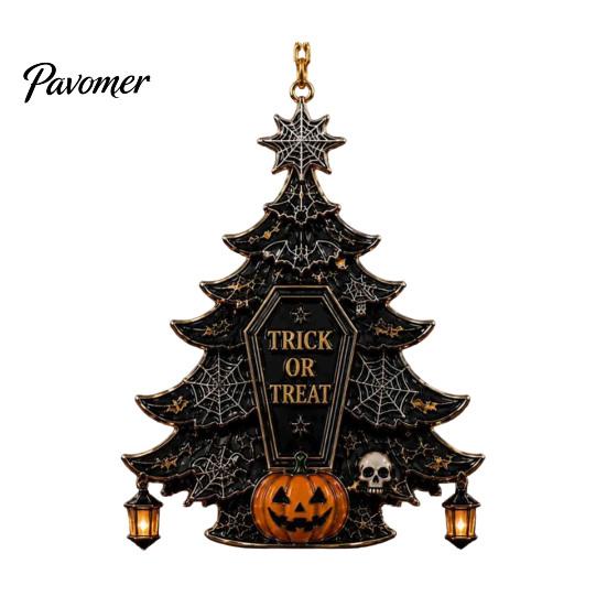 Orange Purple Festive Accents Halloween Tree Acrylic Hanging Ornament, Pumpkin Ghost Skull Seasonal Lightweight Haunted House Props Decor, Spooky