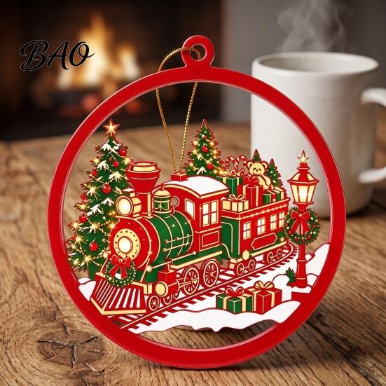 Seasonal Hanging Ornaments for Holidays 2D Flat Acrylic Christmas Ornaments, Decorative Holiday Tree Decorations Lightweight Decor Festivals