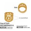 Vintage Hollow Stainless Steel Rings for Women Gold Plated Interwoven Textured Chunky Ring Statement Bold Keeper Rings