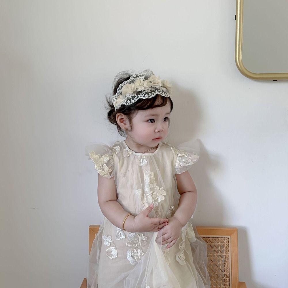 Koreanischer Stil Spitze Baby-Stirnband Blume Elastischer Haarreif Süßes Kleinkind-Haarband Fotografie-Requisiten