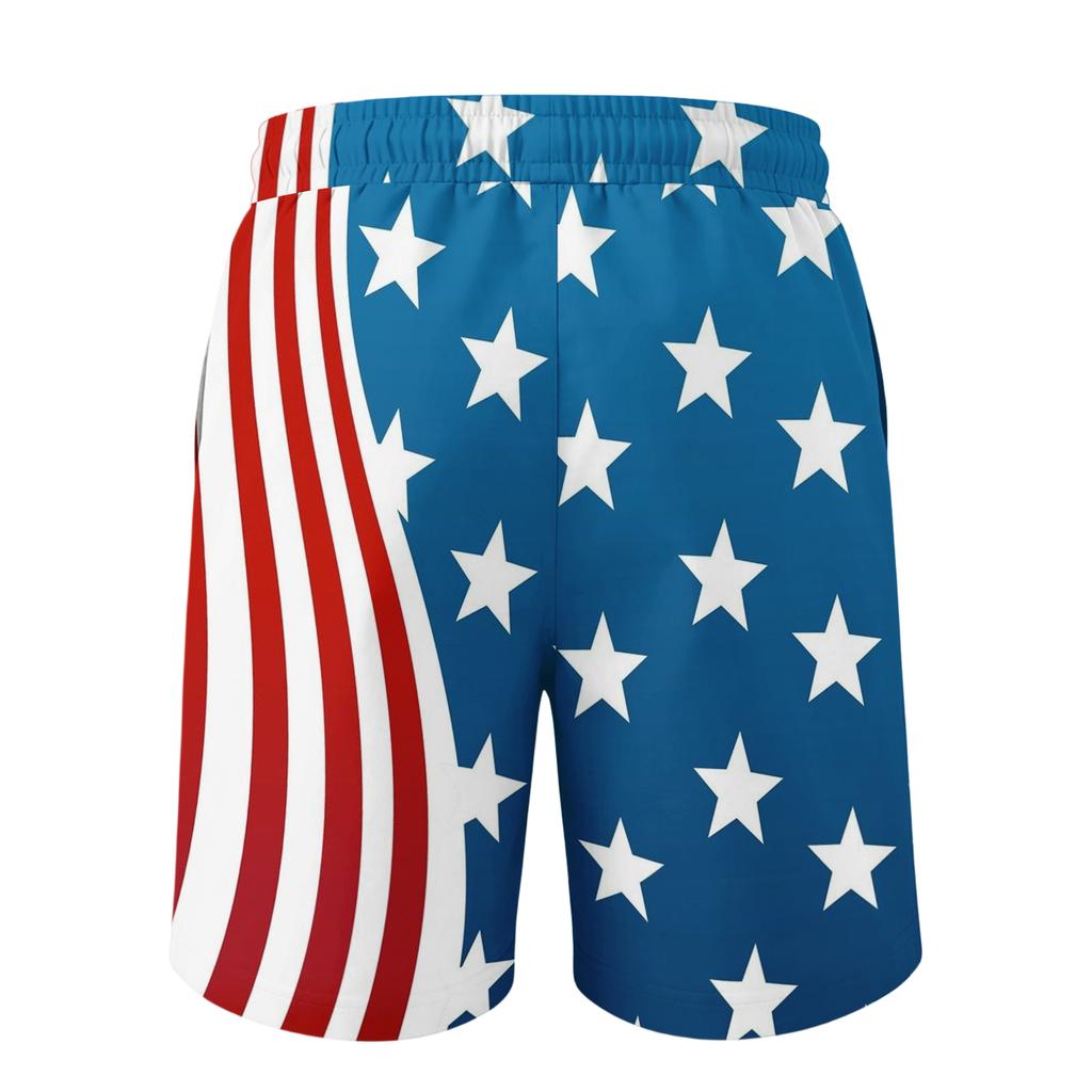 Men's Independence Day Printed Casual Drawstring Waist Shorts