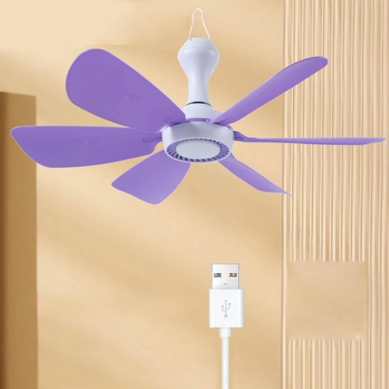 Rechargeable Hanging Fan 17.7inch Portable Cooling Device 4 Adjustable Speeds Timers Function USB Operated Indoor Outdoor