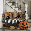 Scary Halloween Bat Pumpkin Pillow Case Holiday Horror Atmosphere Short Plush Double-sided Printing Home Cushion Cover