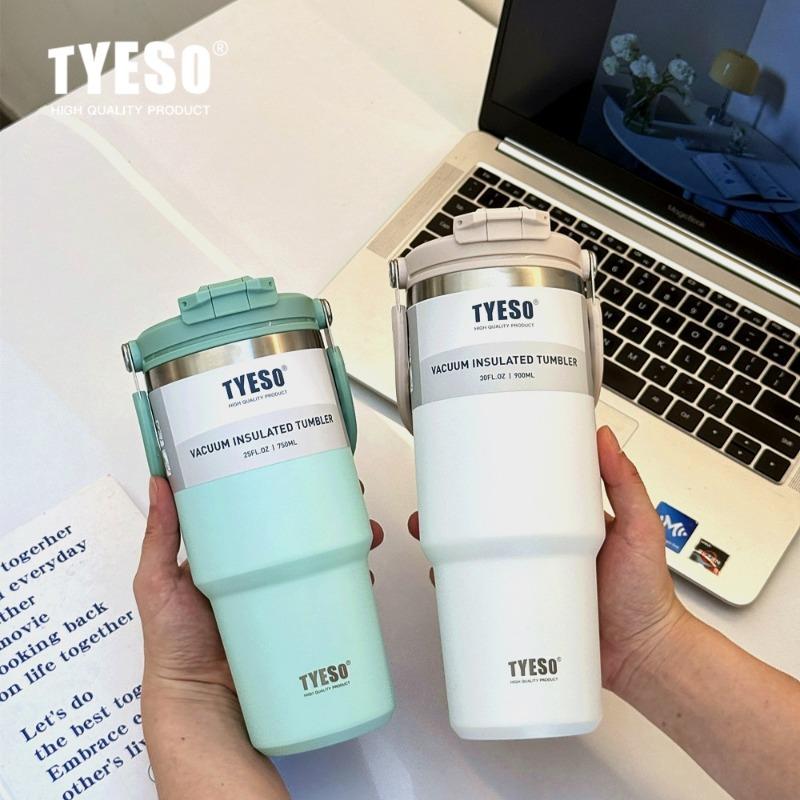 Tyeso Edelstahl Kaffeebecher Kalt und Heiß Doppelwandig Isoliert Becher Tumbler Thermo Wasserflasche Auto Reisebecher Vakuumbecher