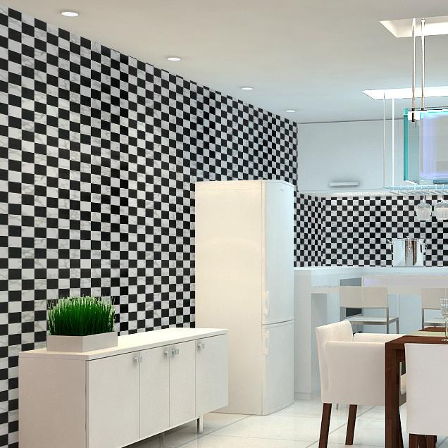 Self-Adhesive Waterproof Mosaic Tile Stickers Wallpaper Kitchen Backsplash Bathroom Cabinets Oil-Proof Renovation Film