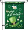 Chuangdi Happy St Patricks Day Garden Ag Spring Double Sided Saint Patty's Day Ag House Yard Shamrocks Sign for Terr IIX