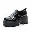Fashion 9cm Thickened Women's Single Shoes Increase Petite Vintage Style British Style Flat Top Leather Shoes Daily Use Round Toe Shoes