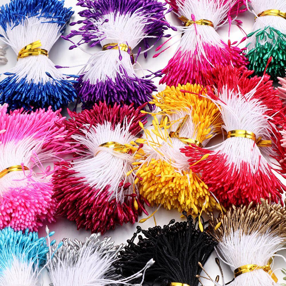 Flower Needlework Hand-made Double Heads Pistil Flower Stamen Artificial Pearl DIY Floral Craft