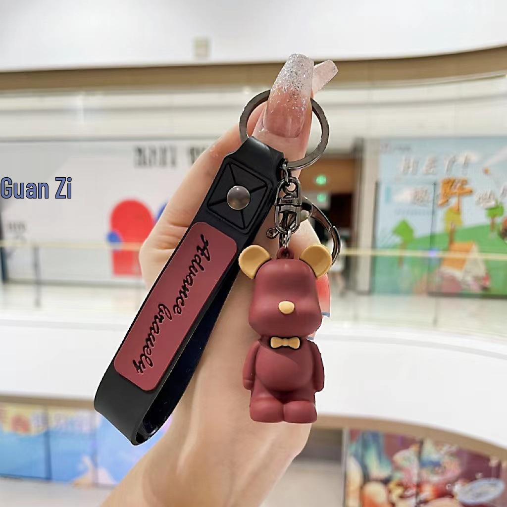 

Nordic Cartoon Bear Keychain: Cute, Versatile Bow Tie Pendant for Bags and Cars вино красного