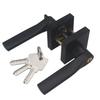 US Design Square Door Handle Lock Easy Install Heavy Duty Aluminum Alloy Privacy Door Lock Handle with Key for Interior Door