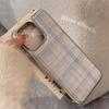 Phone Case for iPhone 17 16e 16 15 14 13 12 11 Pro Max X XR XSMAX 8 7 Air Plus Luxury Clear Blue Grid Pattern Drop Glue Silver