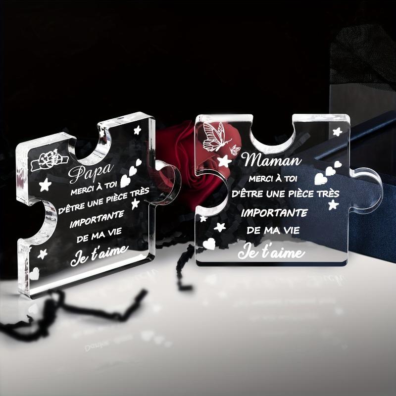 2D Flat Acrylic Block Puzzle Desktop Decoration, Mom'S Birthday Gift, Suitable for Wall Decoration, Porch, Room, Villa, Accents Home, Hallway, or Work