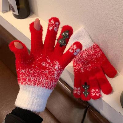 Extra Thick Fleece-Lined Fingerless Gloves - Warm & Cute Touchscreen Winter Accessory for Women