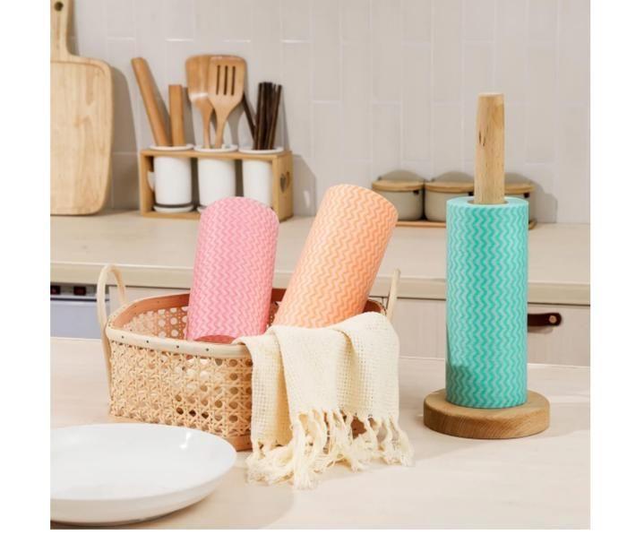 Set of 3 Rolls of All-purpose Disposable Cloths, Practical and Reusable Wipes for Kitchen Cleaning