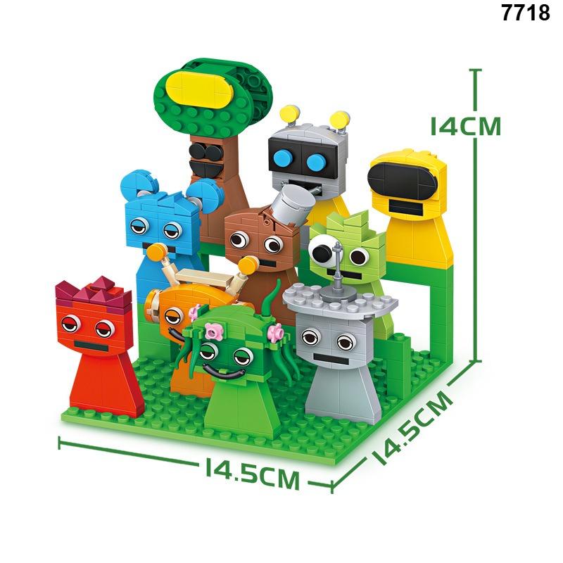 Sprunki Incredibox building blocks with display base mini digital figure building block set DIY assembly toy gift collection