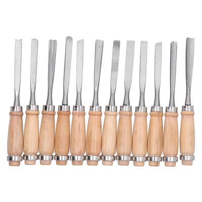 12-teiliges Drechselmeißel-Set für Holznuten, Abschiedswerkzeuge, Holzbearbeitungs-Schnitzzubehör, 20,3 cm