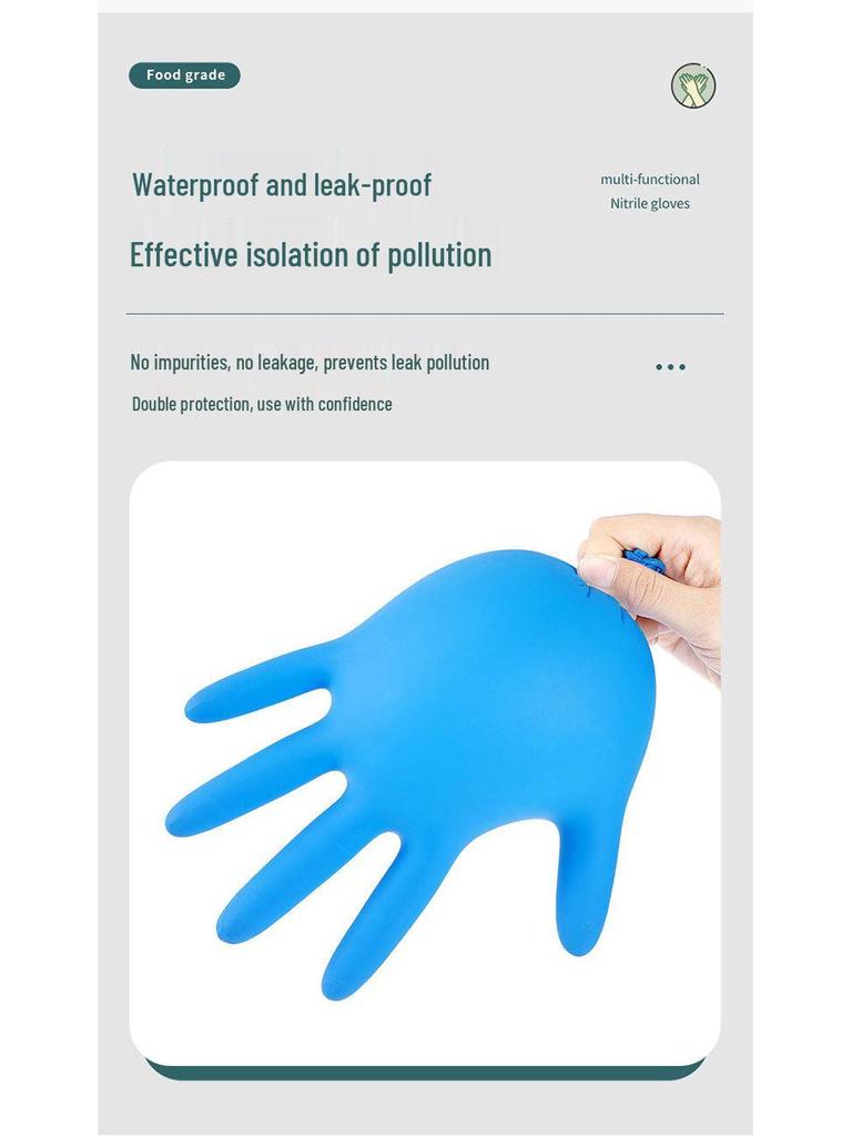 Luvas Nitrílicas Descartáveis Duráveis de Qualidade Alimentar para Limpeza Doméstica