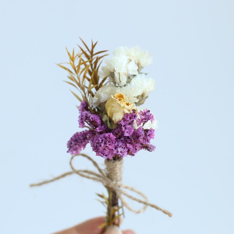 12cm Preserved Flower Boutonniere: Mini Bouquet for Bride, Bridesmaid, Wedding, Gift Box, Party Favor Decoration