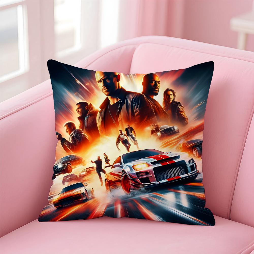 Film FFast Furious Cushion Cover Pillow Case Ultra Soft Skin Friendly Fabric Cloud Like Comfort Concealed Zipper