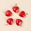 5Pcs/Lot Lampwork  Glass Love Heart Beads Charms Pendant Diy Handmade Jewelry Making Accessories