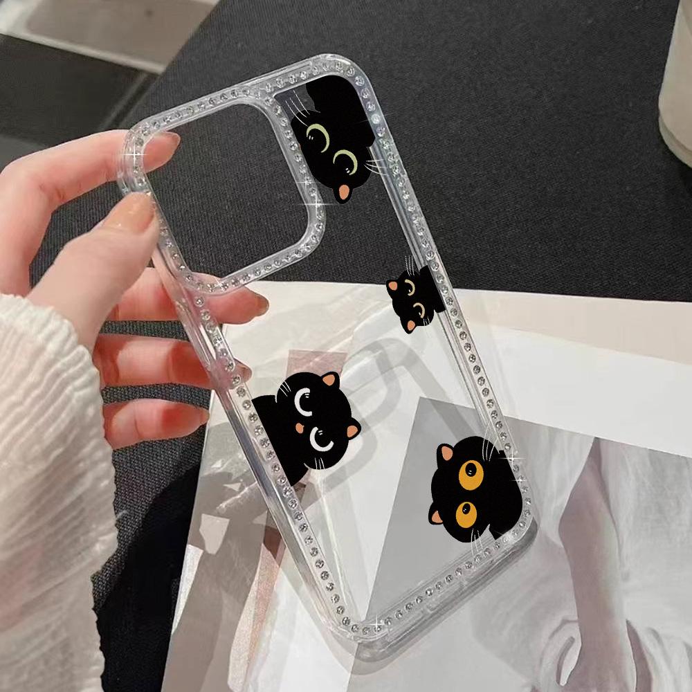 Bracelet Chain Phone Case For iPhone 17 16 15 13 14 for 17Air 17 12 14 16 Pro 17 14 16 Pro Max Sparking Diamond Cute Pattern Hard Cover With Lanyard