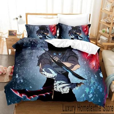 3D Druck Anime Solo Leveling Bettwäsche-Set Bettbezug Bett-Set Steppdeckenbezug Kissenbezug Bettdecke King Queen Size Jungen Erwachsene Bettwäsche