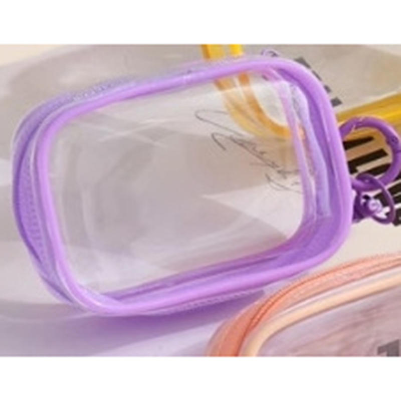 

Portable Travel Digital Accessories Cable Organizer Bag Protective Cover Data Cable Storage Pouch Fashionable PVC Makeup Bag фіолетовий