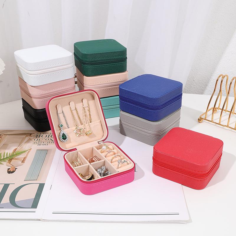 Compact Multifunctional Jewelry Storage Box with Compartments