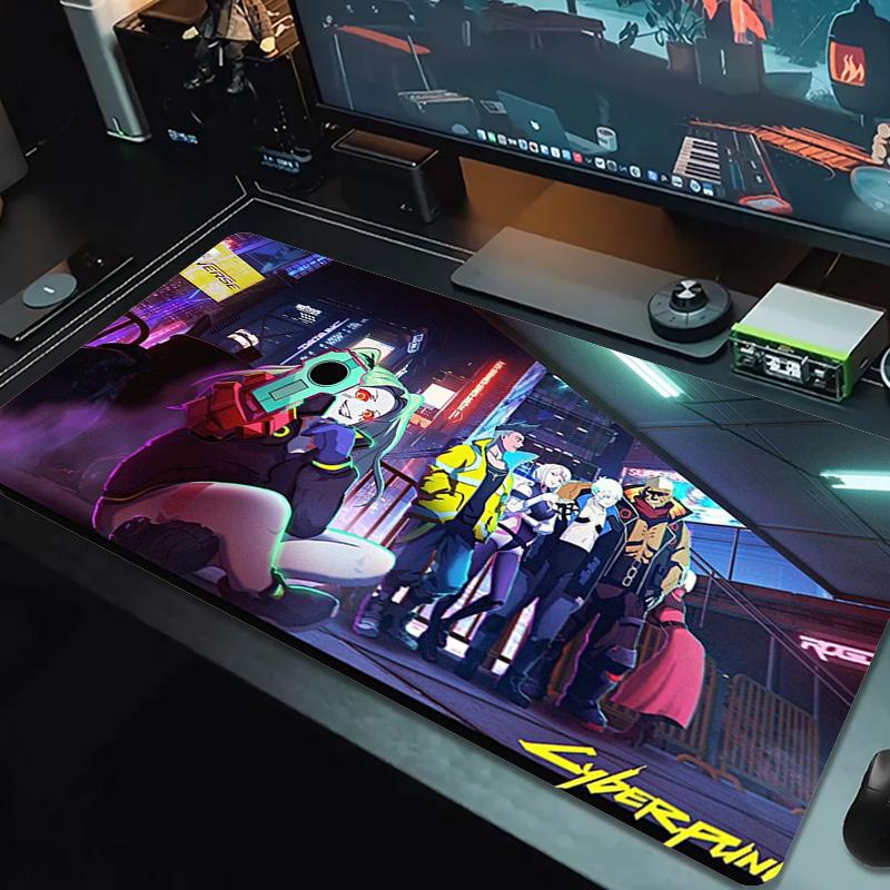 Cyberpunk Color Mouse Pad Large Gaming Table Cushion Non-slip Laptop Tablet Big Mousepad XXL Mat Mini PC Playmat With Lock Edge