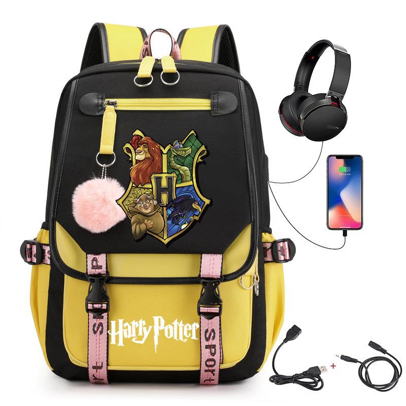3 Piece School Backpack Set for Students Large Capacity Oxford Cloth Schoolbag with Shoulder Strap and Pencil Case