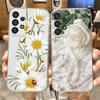 Oil Painting White Daisy Flower For Samsung Galaxy A53 A33 A52 A12 A73 A50 A51 A71 A23 Phone Case Clear Transparent Couple Cover