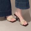 Fashion Elegant French Style Black High Heel Sandals with Fine Straps Women's Shoes 2025 Summer New Arrival Niche Fine Track Roman Shoes