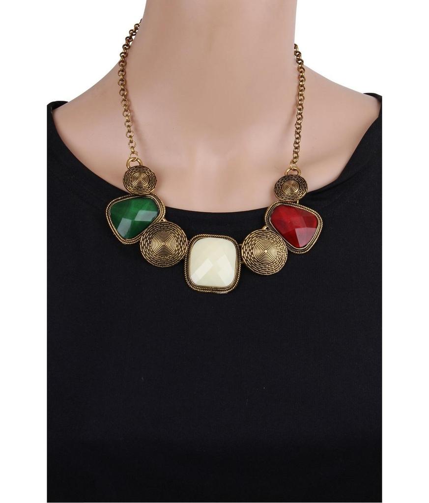 Necklace for Women (Multi-Color) (pi6605np), One Size, Metal, No Gemstone