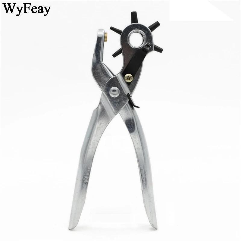 Genuine Leather Craft Tools Belt Hole Punch Plier Eyelet Puncher Revolve Sewing Machine Setter Tool Watchband Strap Household Paper Diy