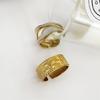 High Quality Alloy Ring With Wrinkle And Hollow Features Enhanced By White Drip Oil For A Sophisticated Touch