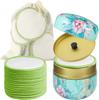 16Pcs/set Bamboo Makeup Remover Reusable Facial Pad Washable Face Round Cotton With Laundry Net Bag And Fashionable Metal Box