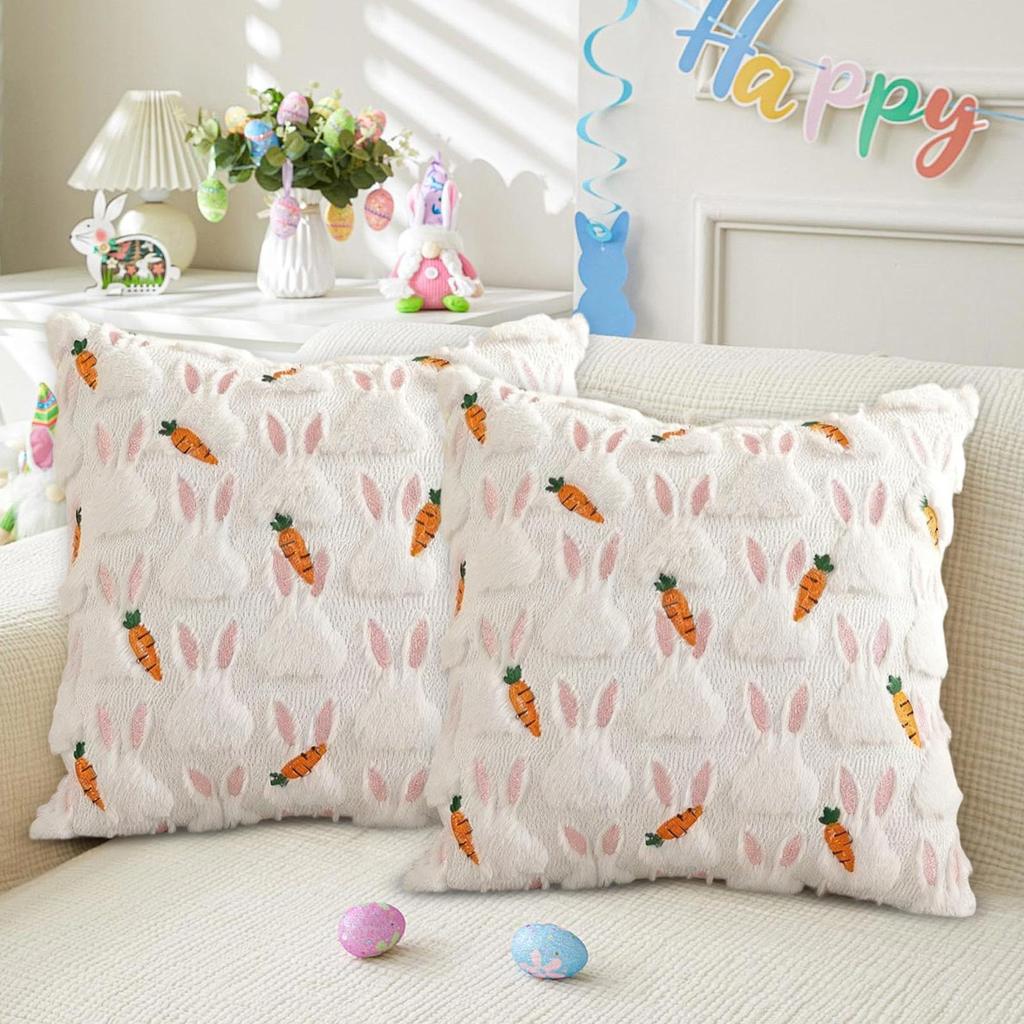 New Towel Embroidered Easter Cover, Cute Headboard Cushion, Holiday Decoration Cross-border Pillowcase